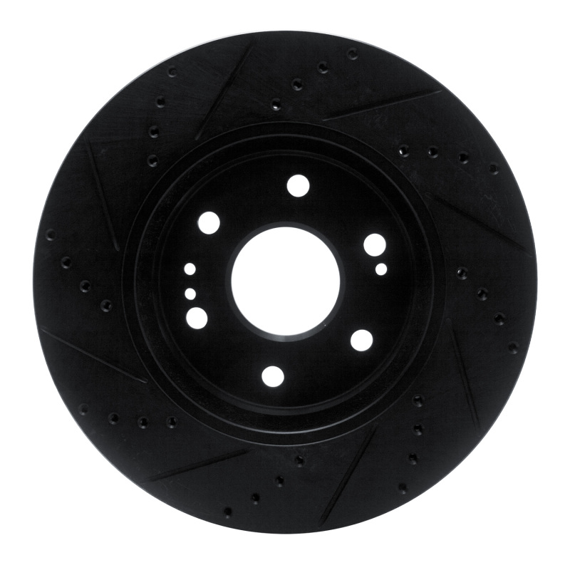 Cadillac Escalade ESV Brake Rotor (1) - Front Right - R1 Concepts - Drilled & Slotted - Black - `19-`26